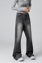 Black Skinny Jeans for Women - High Waist Wide Barrel Fit - S-XL - Macghee