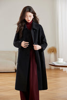 Black Single Breasted Wool Blend Coat Comfortable and Stylish Winter Outerwear