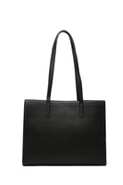 Black Solid PU Briefcase with Letter Print Scarf Back View