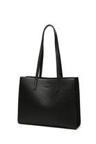 Black Solid PU Briefcase with Letter Print Scarf Slope Display