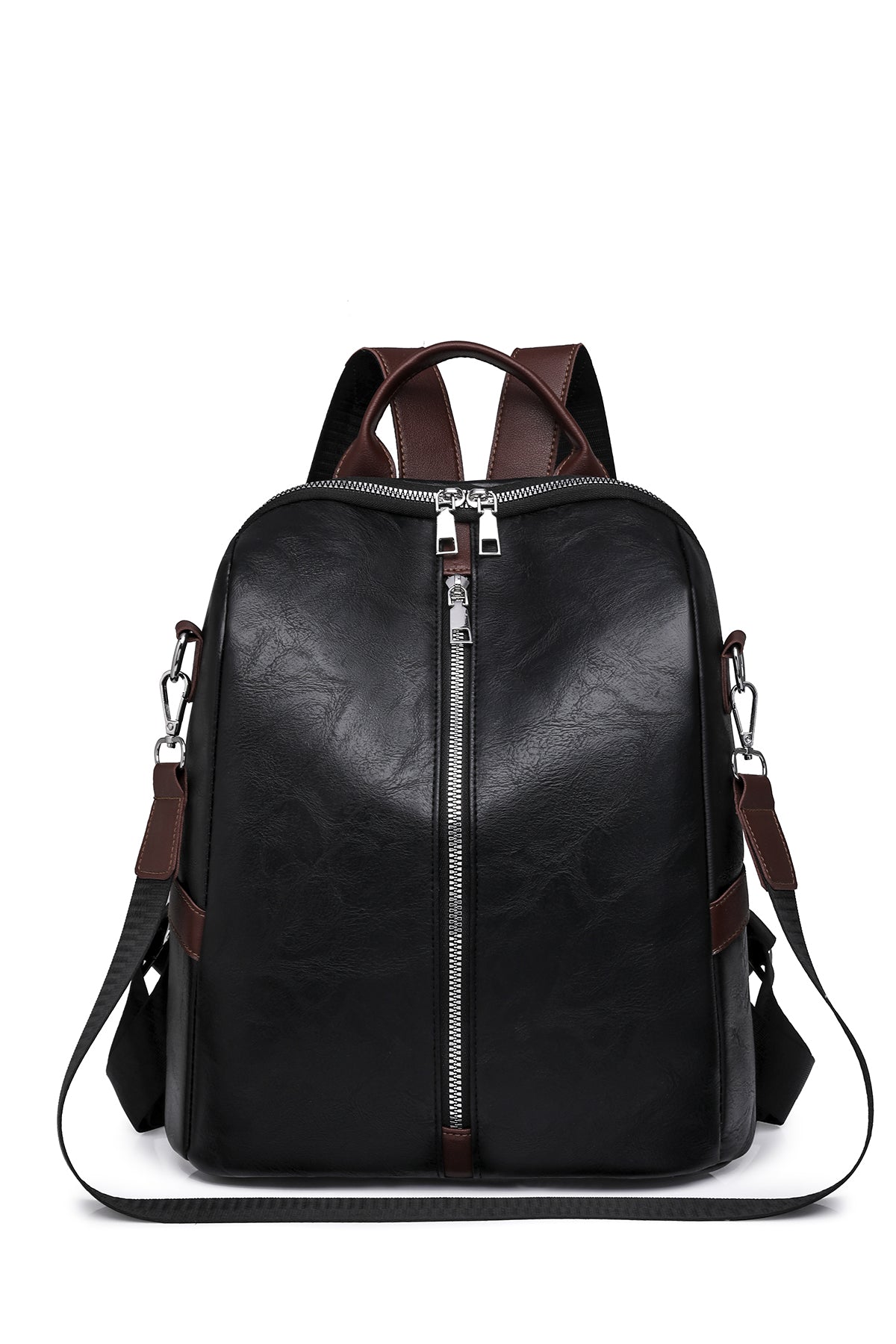 Black Women's PU Backpack for Office