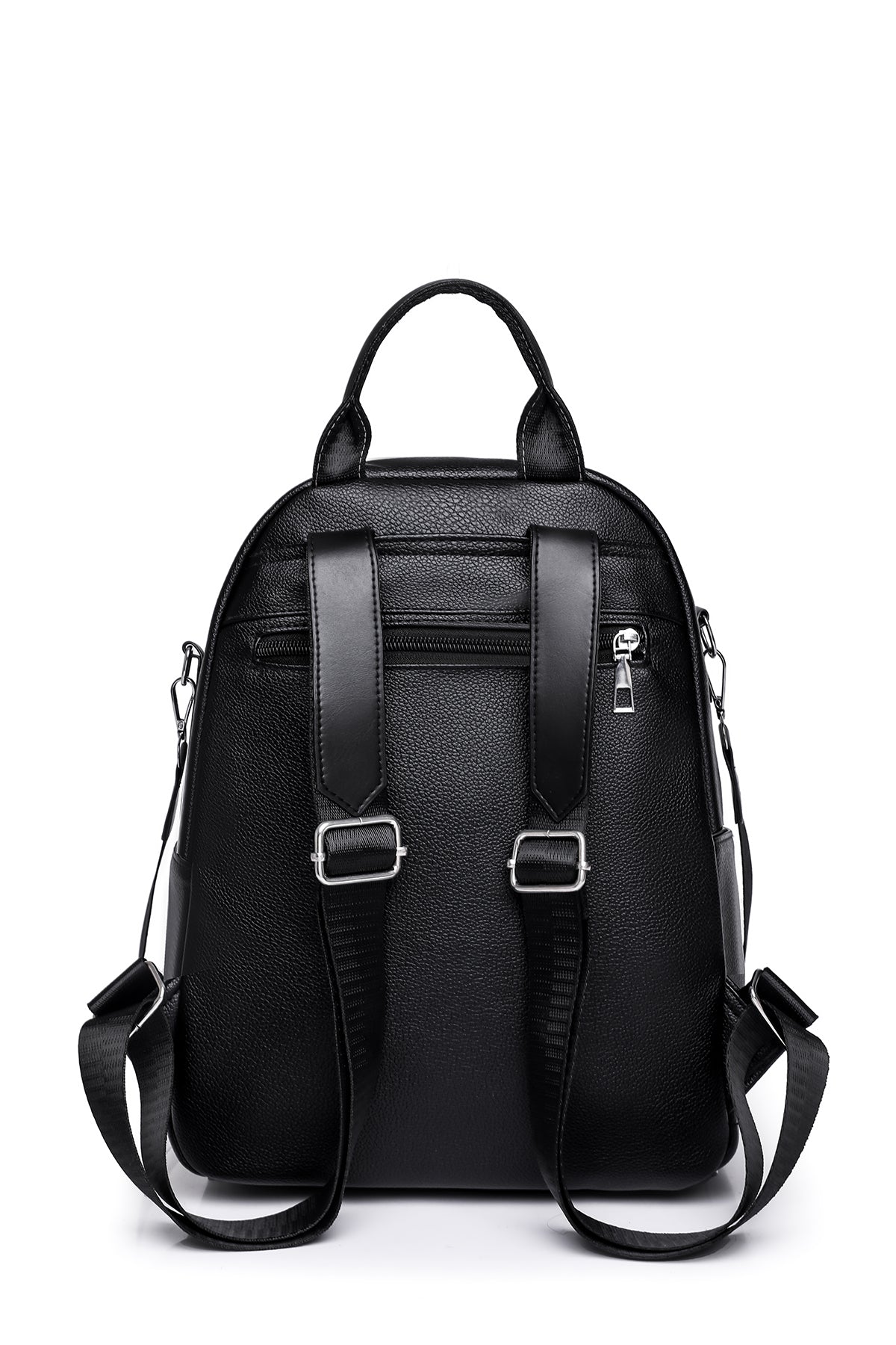 Black Zippered Backpack back display