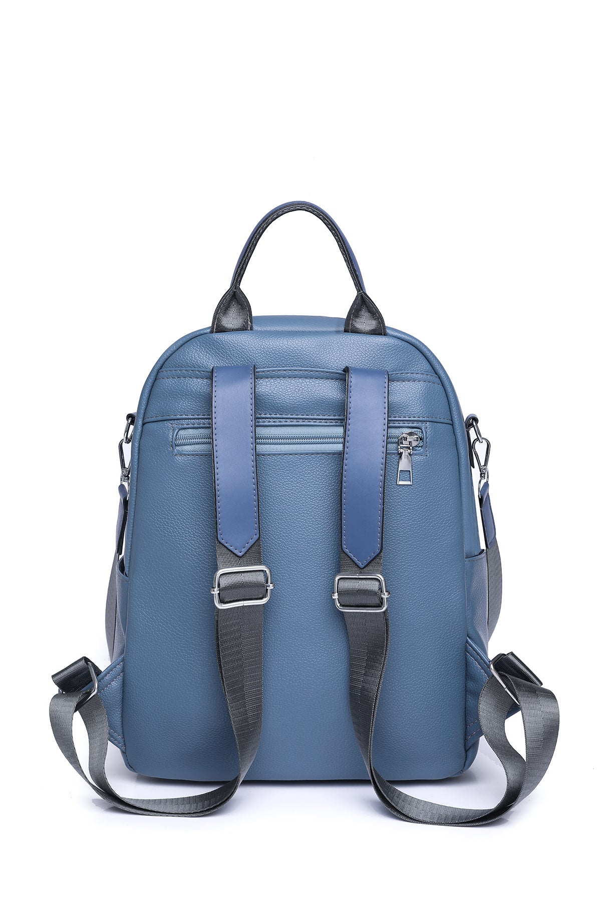 Blue Zippered Backpack back display