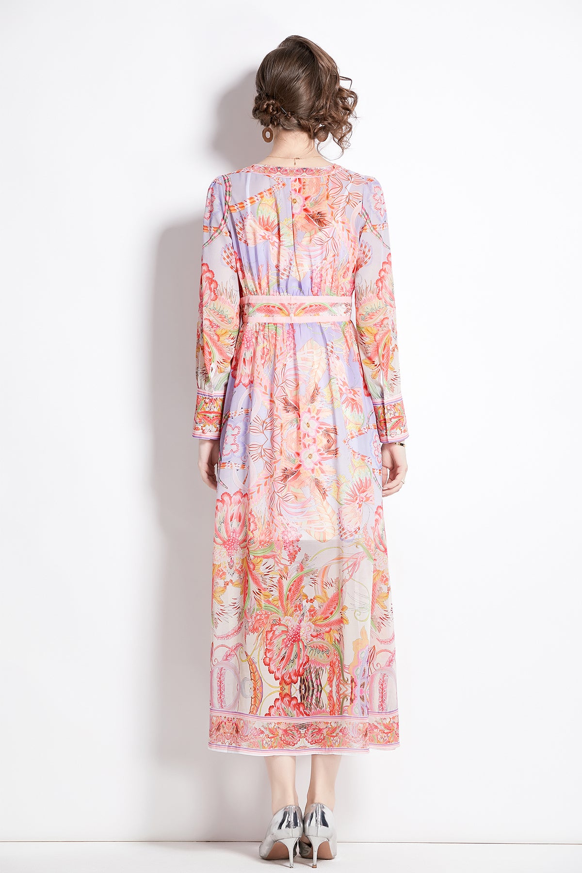 Blush-Pink-Boho-Floral-Print-Dress-2025-Long-Sleeve-V-Neck-Smocked-Waist-Maxi-Dress-for-Spring-Vacation-&-Beach-Weddings