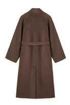 Handmade Long Wool Coat in Brown Elegant Winter Coat for Women