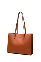 Brown Solid PU Briefcase with Letter Print Scarf Slope Display