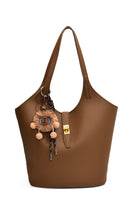 Brown Tote Bag with Crew Neck Design