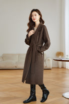 Brown women's wool coat