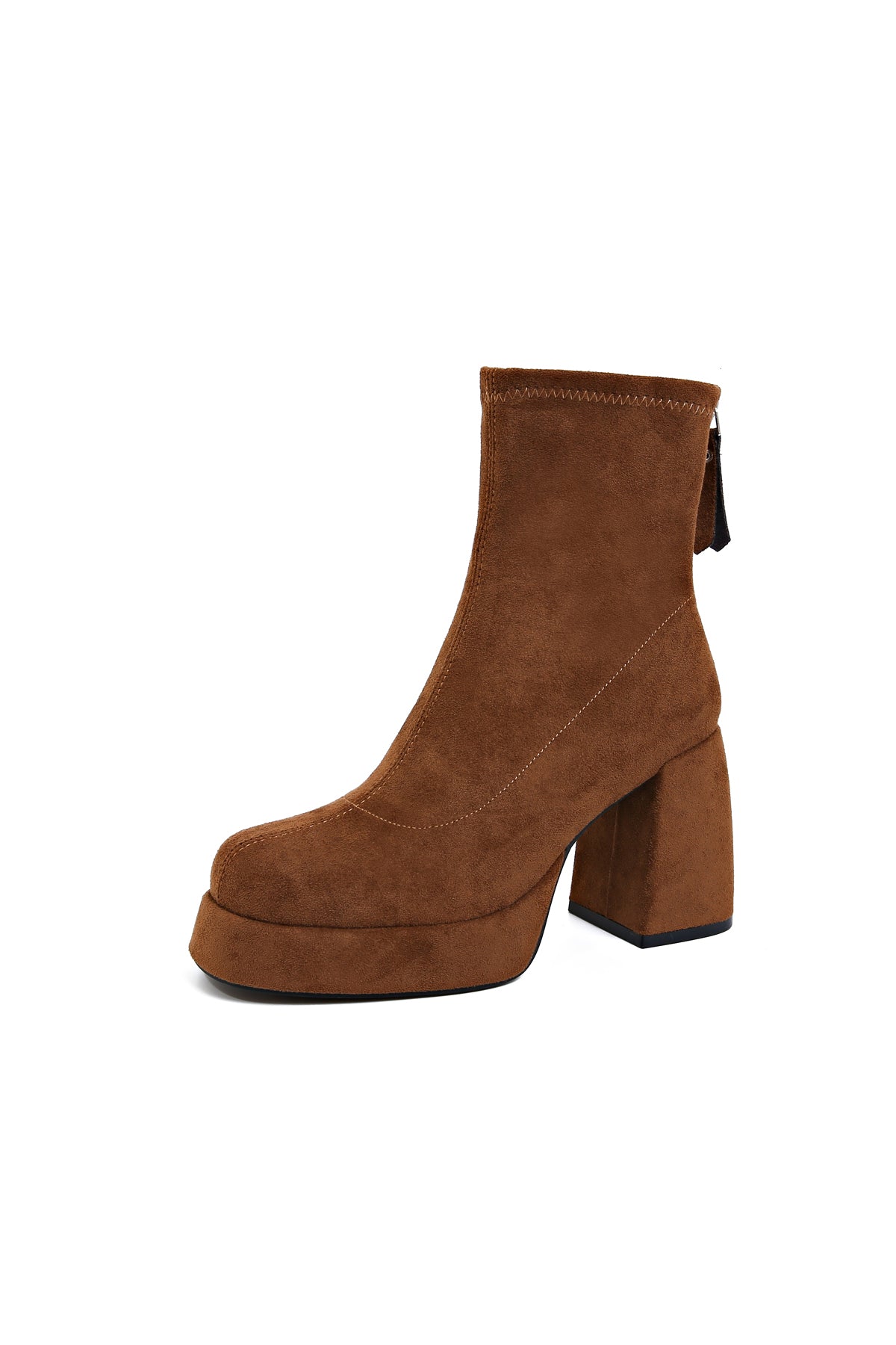 Chic brown ultra-fine suede low-heeled ankle boots for all occasions