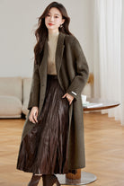 Cozy Brown Uptown Long Wool Coat for Women Elegant Winter Wardrobe Essential