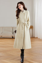 Elegant White Wool Coat Mid Length Classic Winter Warmth