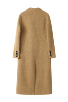 Elegant Yellow Uptown Long Wool Coat for Women Warm and Timeless Winter Outerwear