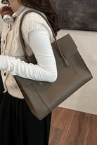 Gray Grain Texture Briefcase with Large Capacity