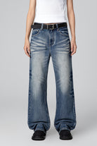 High-Rise Straight-Leg Flared Jeans - High Waisted Straight Leg Jeans - S-XL - Macghee