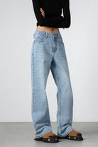 High Waist Light Blue Wide Leg Jeans - Women’s Perfect Fit Light Blue Jeans - S-XL - Macghee