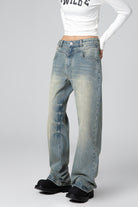 High Waist Nostalgic Washed Wide Leg Pants - Women’s Relaxed Fit Denim - S-XL - Macghee