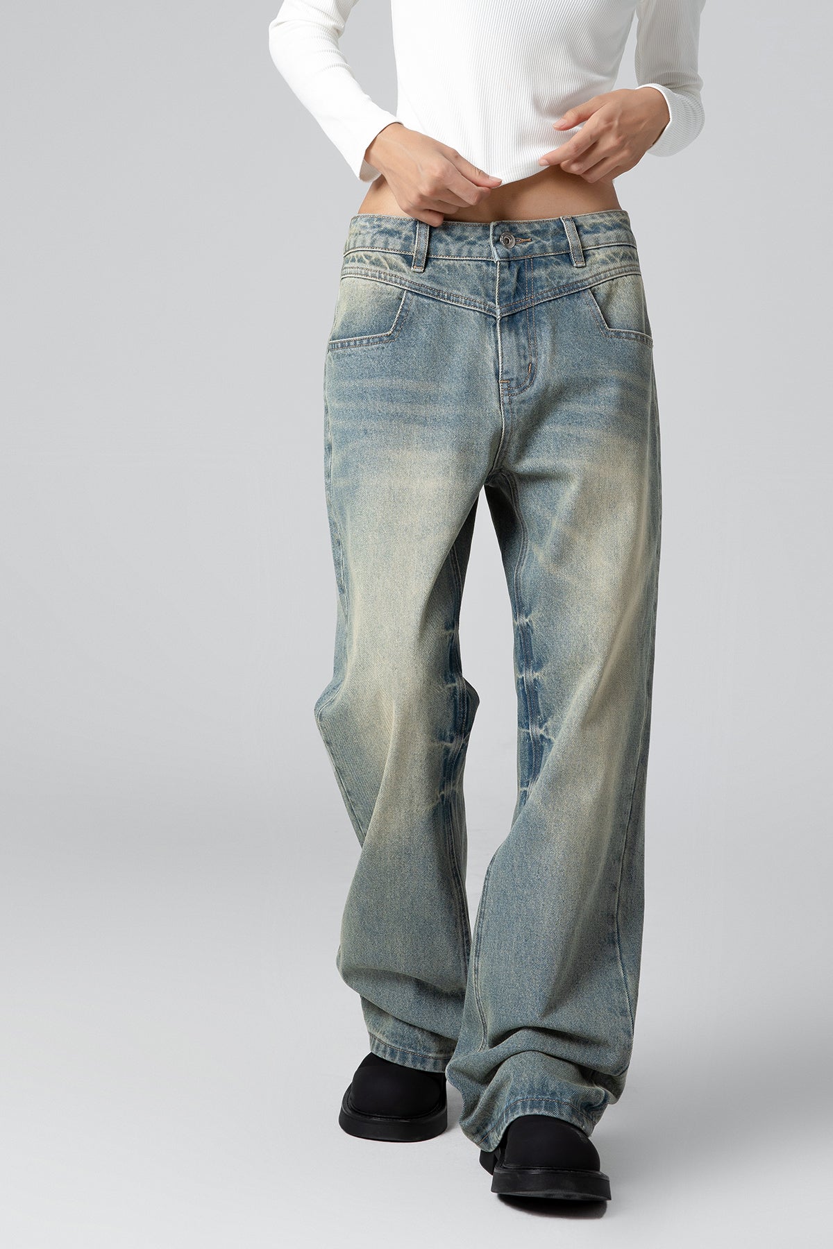 High Waist Nostalgic Washed Wide Leg Jeans - Women’s Relaxed Fit Style - S-XL - Macghee
