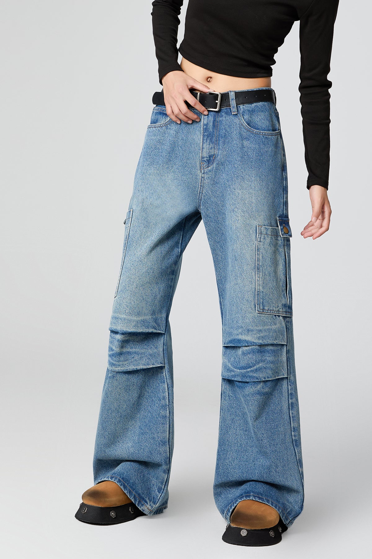 High Waist Wide Barrel Jeans for Women - Nostalgic Washed Denim - S-XL - Macghee