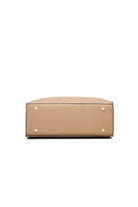 Light Brown PU Briefcase Stylish and Large Capacity with Lychee Texture bottom display