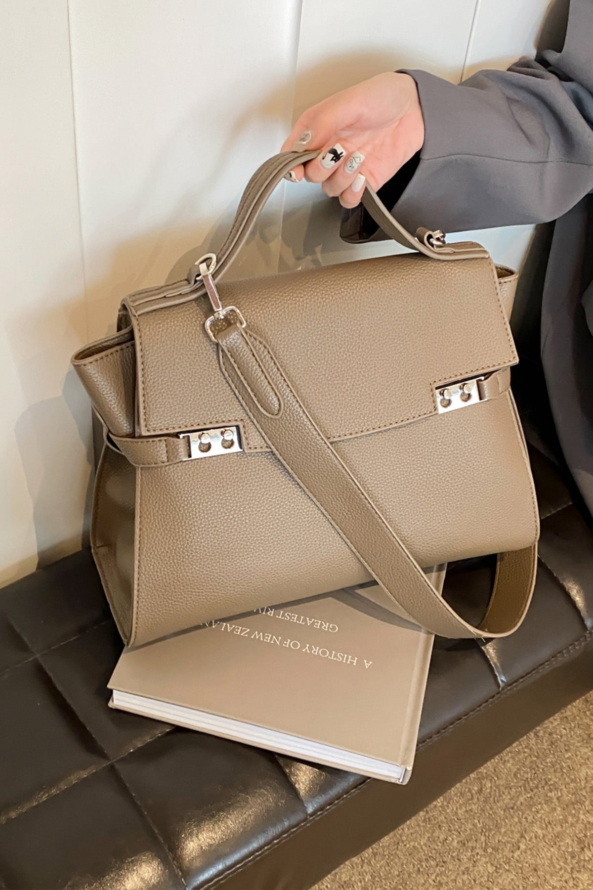 Macghee Elegant Gray Briefcase for Women