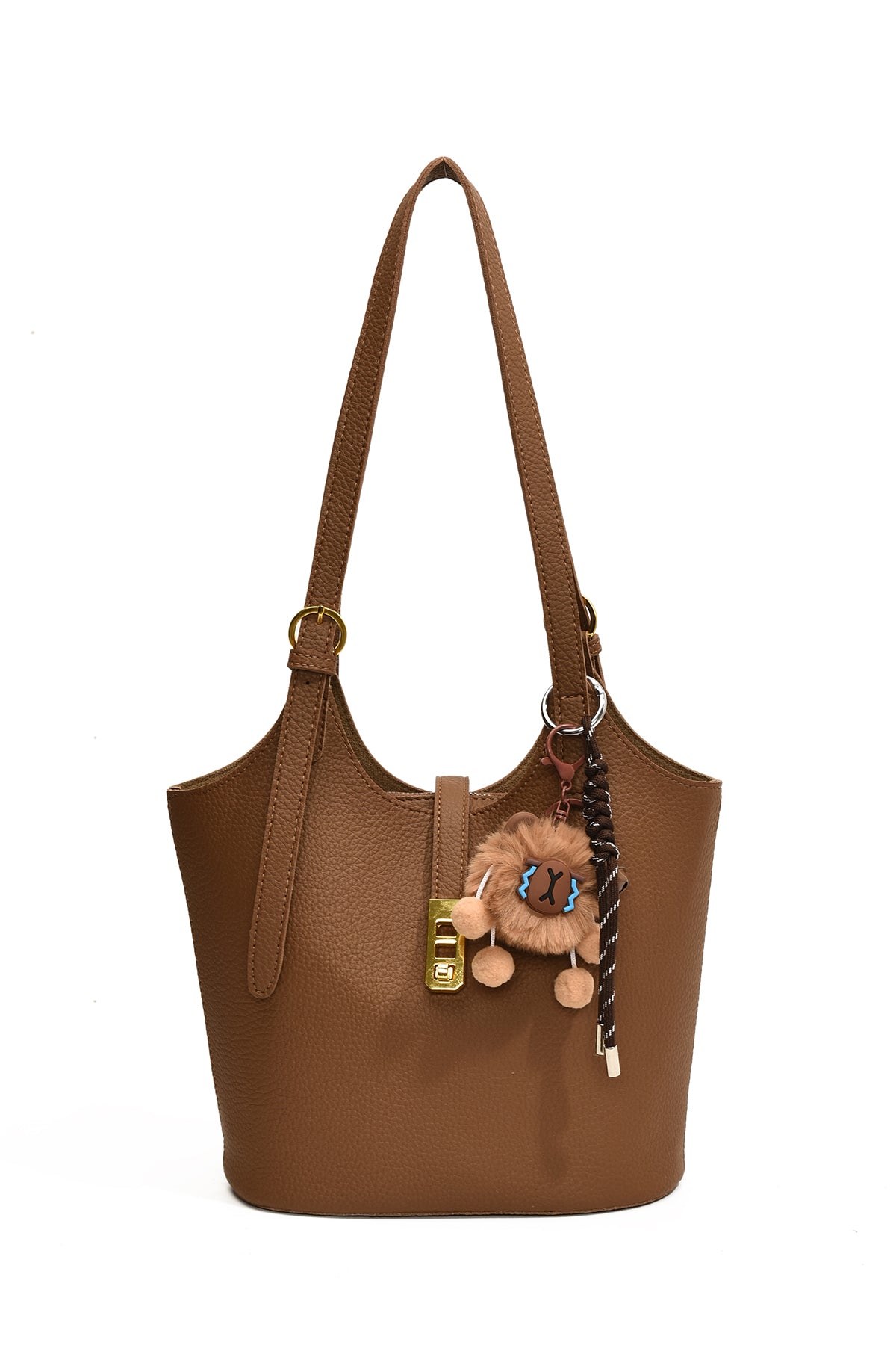 Modern Brown 2 in 1 Scoop Neck Tote for Effortless Style