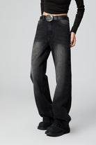 Nostalgic Washed Black Flare Jeans - Women’s High Waist Denim - Flattering Fit - S-XL - Macghee