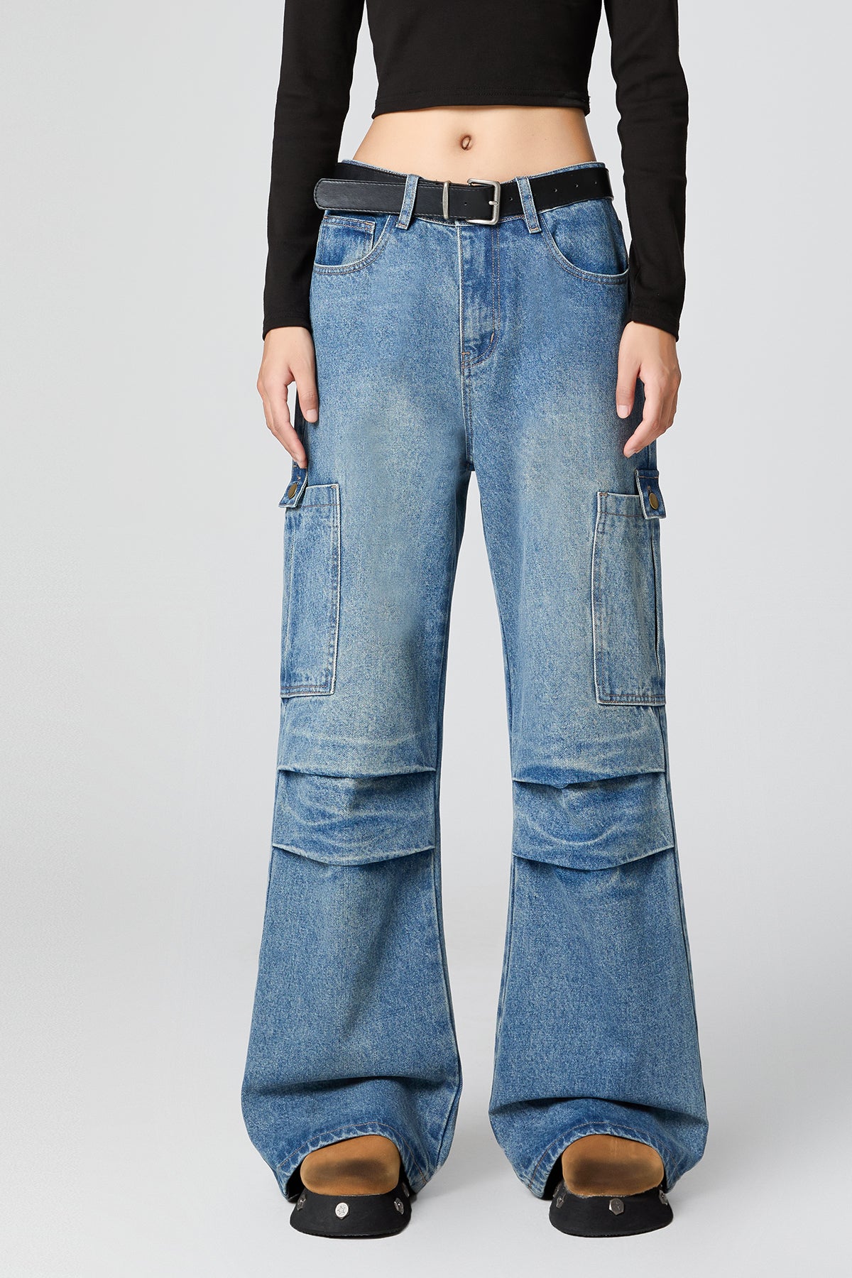 Nostalgic Washed High Waist Wide Barrel Jeans for Women - Trendy Barrel Jeans - S-XL - Macghee