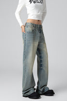 Nostalgic Washed High Waist Wide Leg Jeans for Women - Women’s Relaxed Fit Denim - S-XL - Macghee