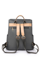 Nylon Laptop Backpack Gray for Women Back view