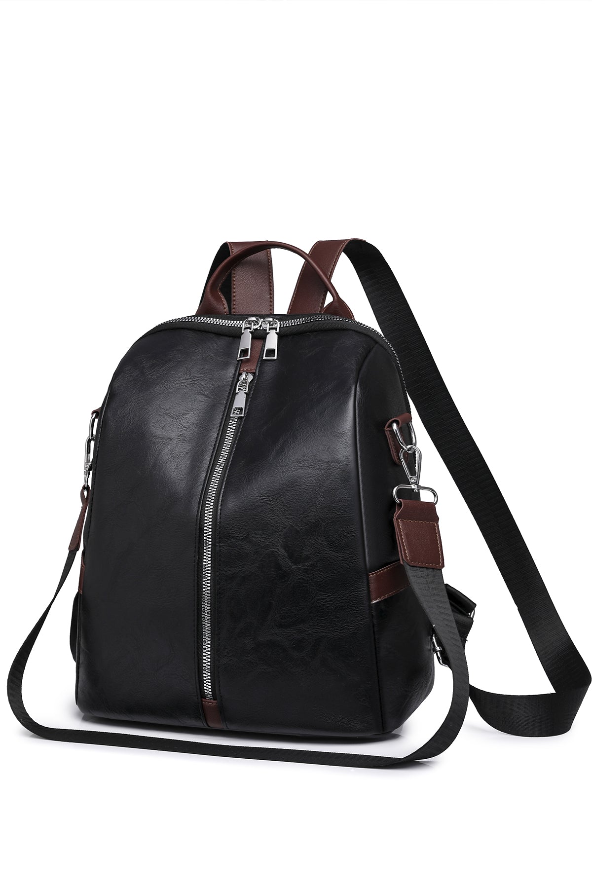 PU Backpack Black for Women Side Display