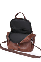 PU Backpack Brown for Women Lining Display