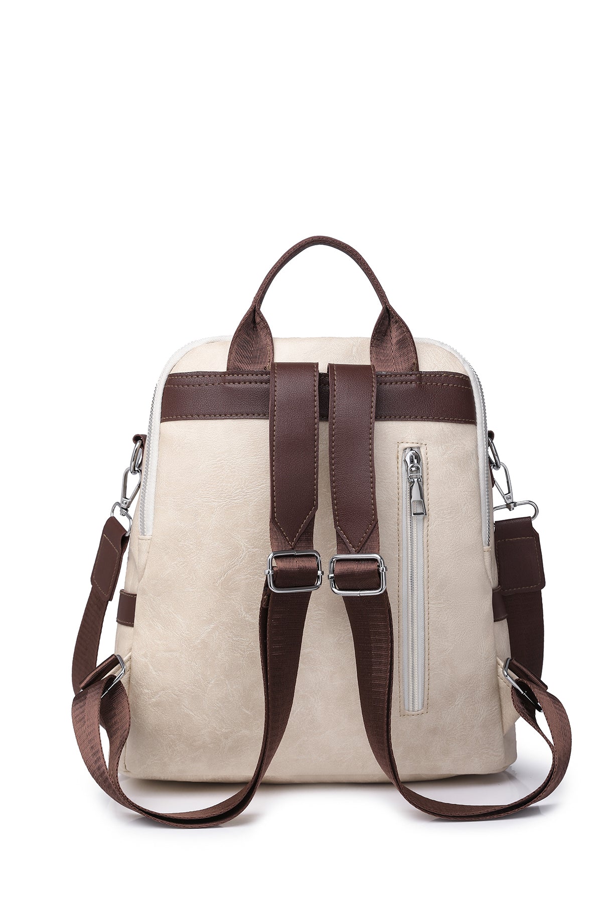 PU Backpack White for Women Back View