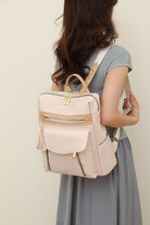 Pink Nylon Laptop Backpack for Women