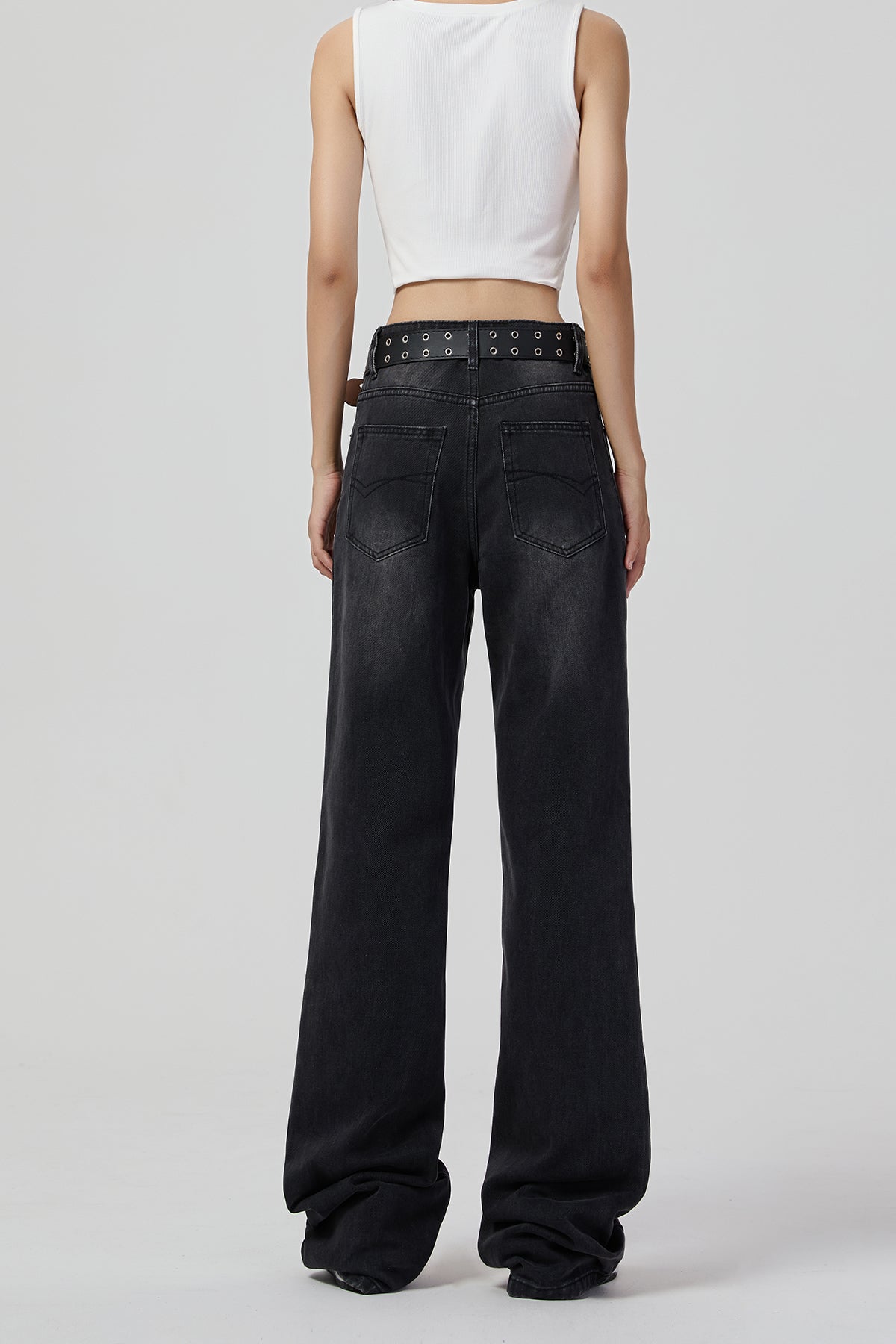 Premium Womens-Wide-Leg-Jeans - Elegant High Street Look