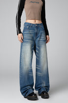 Straight-Leg Bootcut Loose-Fitting Blue Jeans for Women - On Sale - S-XL - Macghee