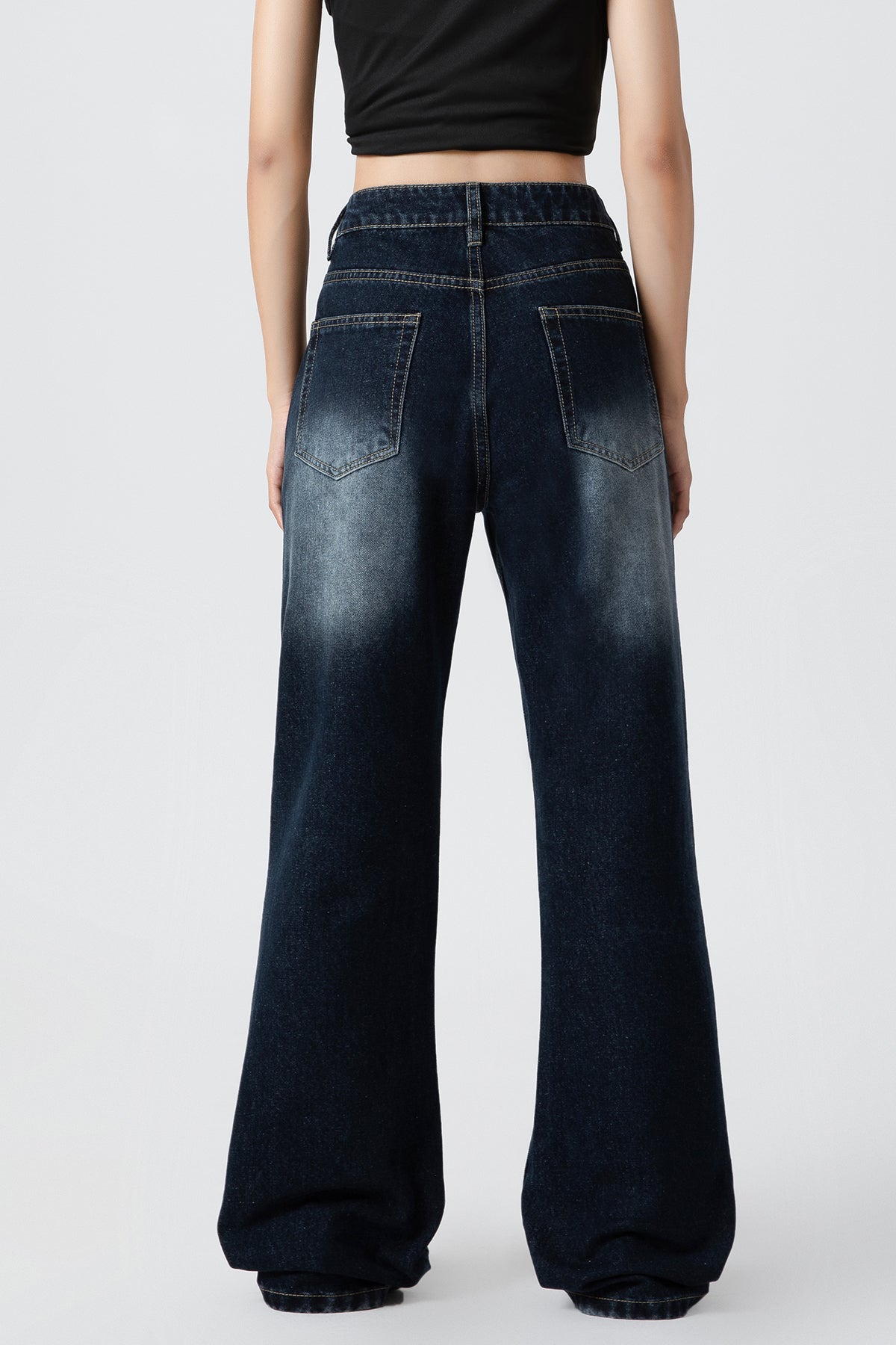 Straight-Leg Loose Bootcut Jeans for Women - Cool Pleated Design - S-XL - Macghee