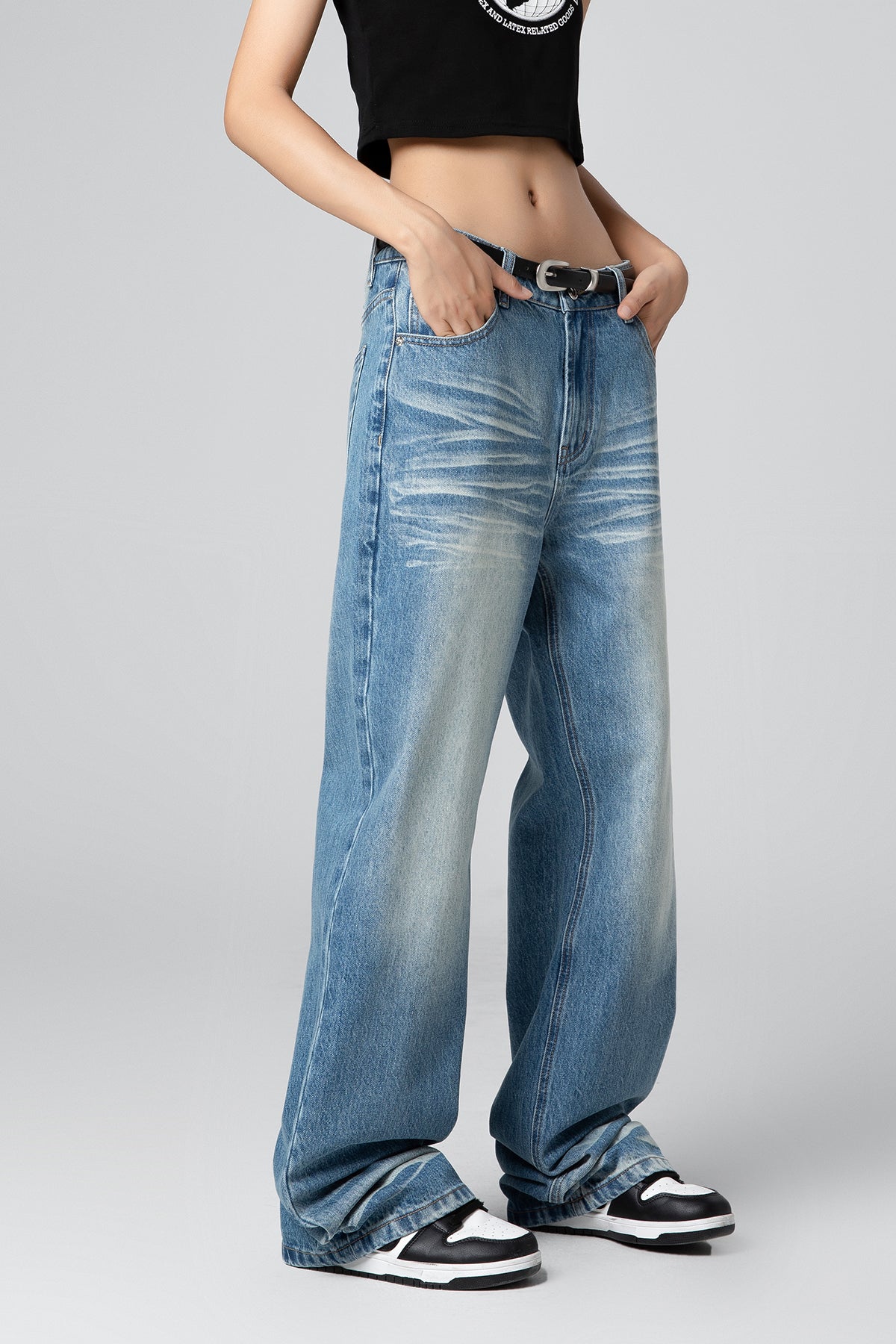 Vintage Washed Bootcut Wide Leg Jeans - Women’s Comfortable Denim - S-XL - Macghee