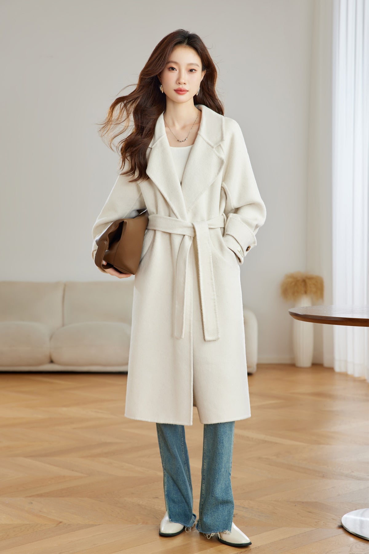 White Luxury Women's Wool Cape