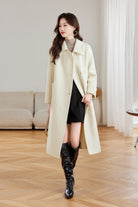 White Single Breasted Wool Blend Coat Minimalist and Cozy Winter Fashion