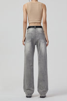 Wide Leg Barrel Gray Jeans for Women - Fashionable Gray Jeans Fit - S-XL - Macghee