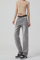 Wide Leg Barrel Gray Jeans for Women - Relaxed Fit Gray Jeans - S-XL - Macghee