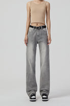 Wide Leg Barrel Gray Jeans for Women - Trendy Gray Jeans - S-XL - Macghee