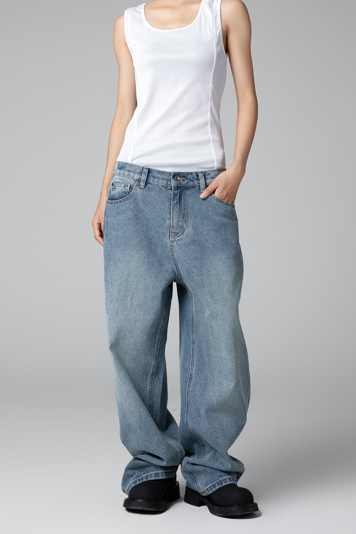 Wide-Leg Straight-Leg Casual Jeans for Women - Women’s Barrel Jeans Design - S-XL - Macghee