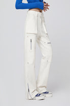 Women’s Multi-Pocket High Street White Denim - Straight Fit White Jean Jacket - S-XL - Macghee