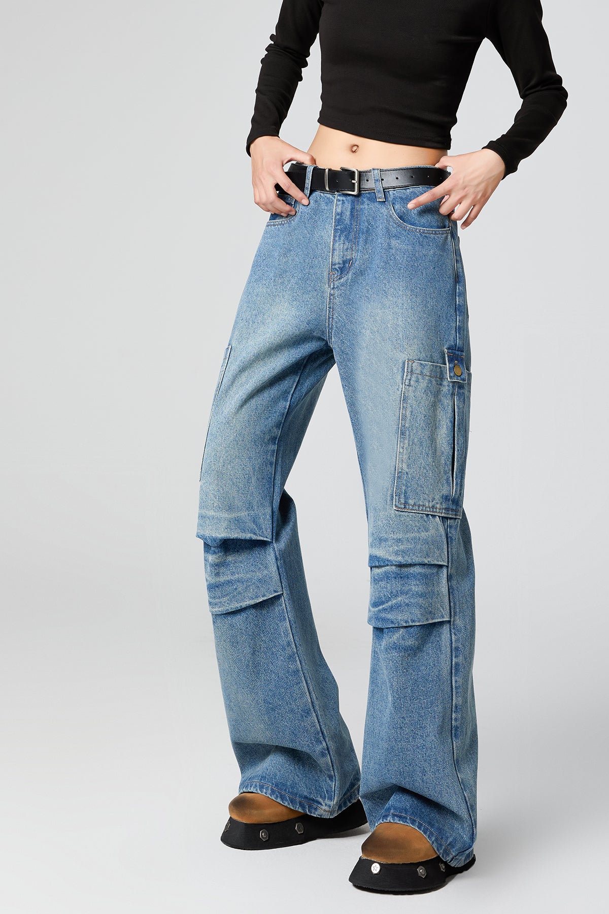 Women’s Nostalgic Washed High Waist Wide Barrel Jeans - Retro Barrel Jeans Look - S-XL - Macghee