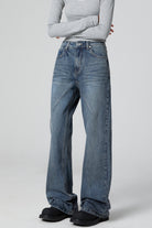 Women’s Nostalgic Washed High Waist Wide Leg Light Blue Jeans - Relaxed Fit Denim - S-XL - Macghee