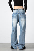 Women’s Washing High Rise Real Denim Jeans - Light Blue Color - Classic Denim Look - S-XL - Macghee