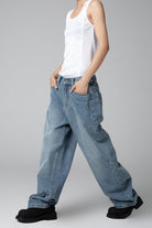 Women’s Wide-Leg Straight-Leg Casual Jeans - Barrel Fit Denim - S-XL - Macghee