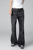 Women’s Black Denim Jeans - Lightning Bolt Detail - Distressed Look - S-XL - Macghee