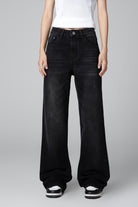 Women’s Black Denim Jeans - Straight and Loose Fit - Casual Style - S-XL - Macghee